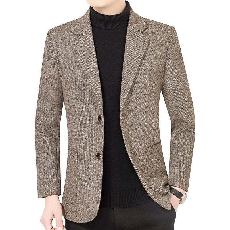 Herren Strukturierter Strickblazer mit Reverskragen und aufgesetzten Taschen Shop Nory