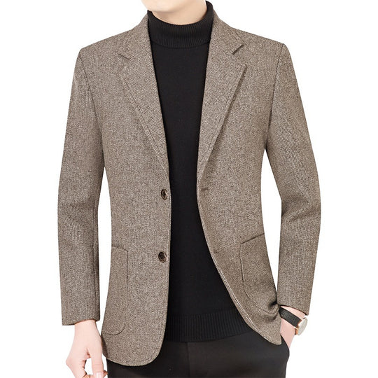 Herren Strukturierter Strickblazer mit Reverskragen und aufgesetzten Taschen Shop Nory