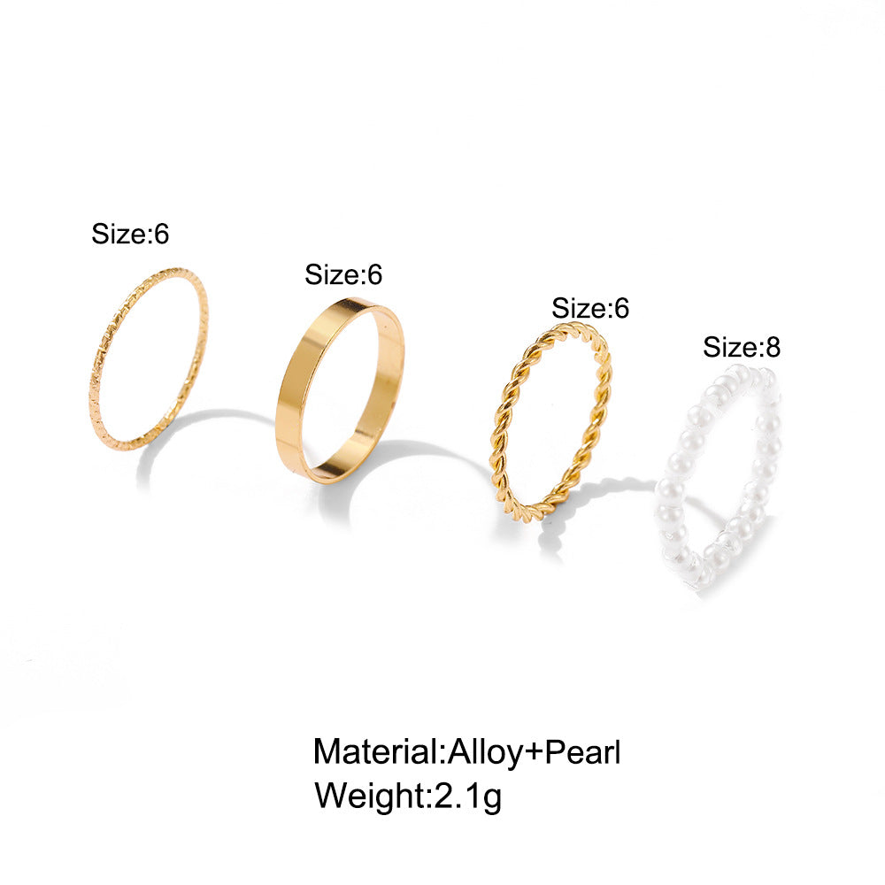 Damen Ring-Set mit kunstvollen Designs und eleganten Zirkonia-Details Shop Nory