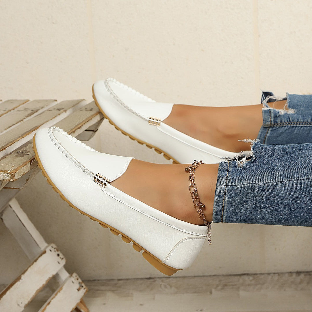 Damen Mokassins mit stilvollem dekorativem Design