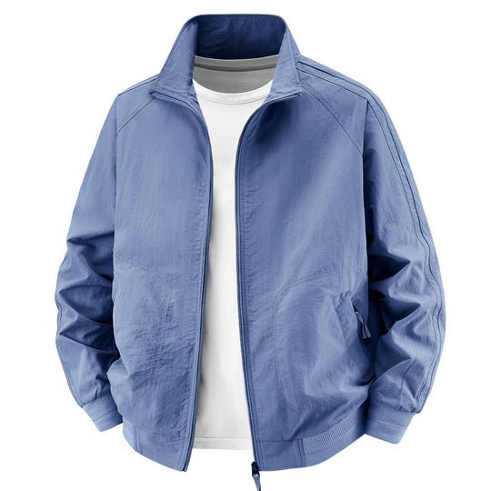 Herren Leichte Utility‑Bomberjacke mit hohem Stehkragen und großen Rundtaschen Shop Nory