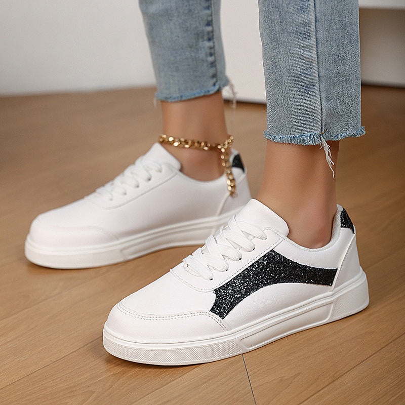 Damen Sportliche Sneakers mit Glitzer-Applikationen