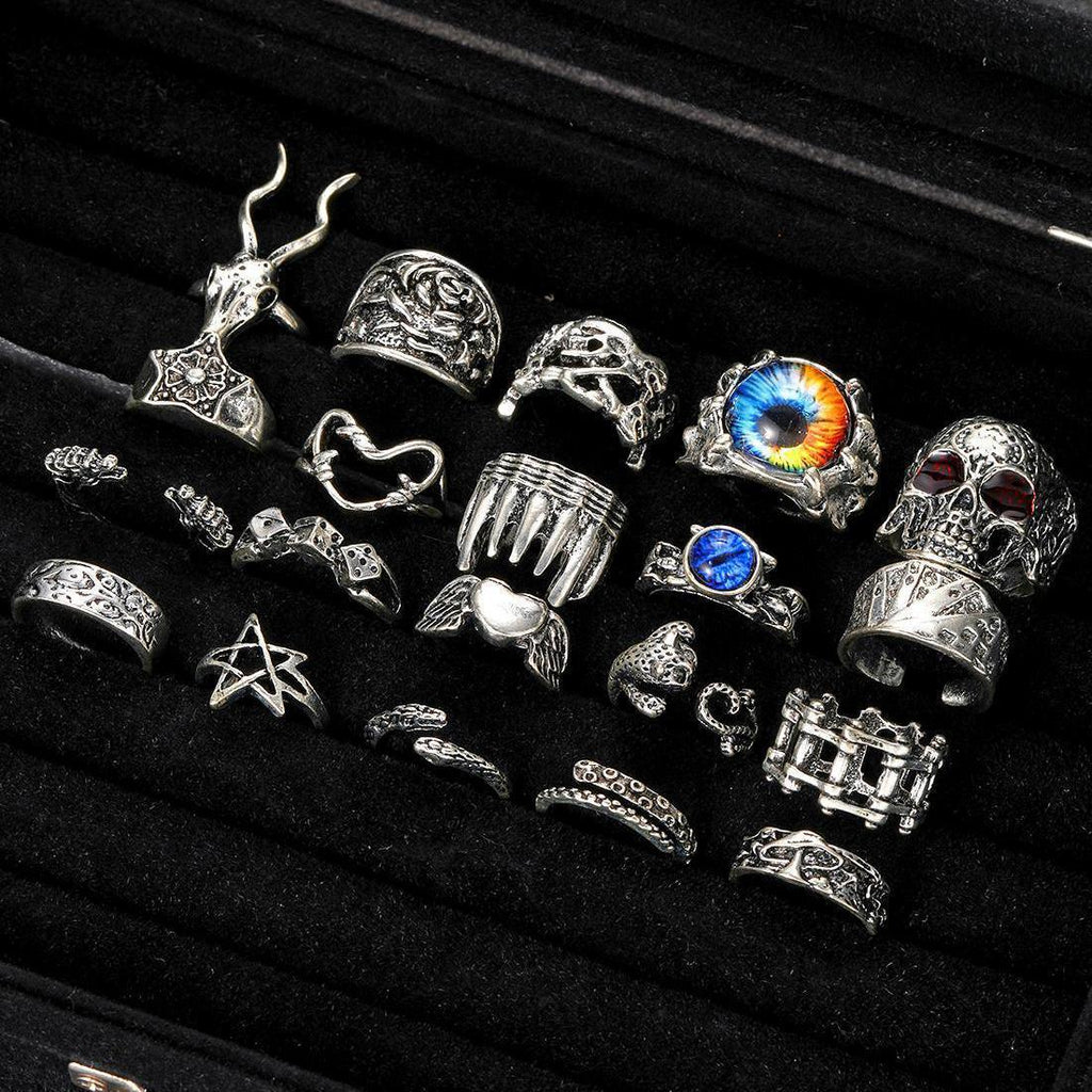 Damen Punk-Ring-Set mit einzigartigen Designs und filigranen Details Shop Nory
