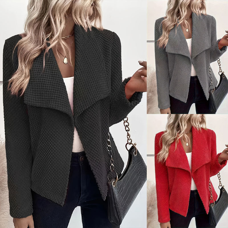 Damen Wasserfall-Cardigan aus Waffel‑Fleece mit offener Front Shop Nory