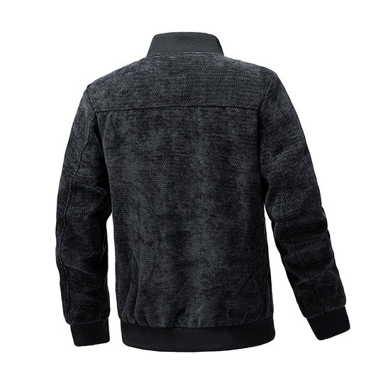 Herren Strukturierte Strick-Bomberjacke mit Reißverschluss und Rippbündchen Shop Nory