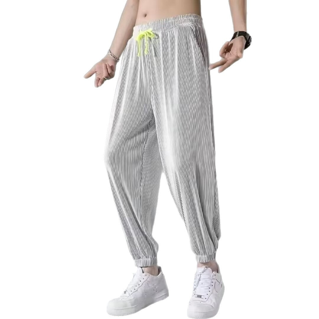 Herren Entspannte Freizeithose mit elastischem Bund und modischem Streifen Shop Nory