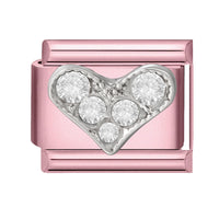 Roségrund – Weißes Strass-Herz 2