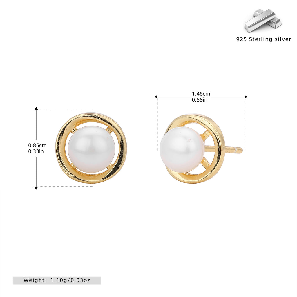 Damen Ohrstecker aus 925 Sterling Silber mit elegantem Perlendesign Shop Nory