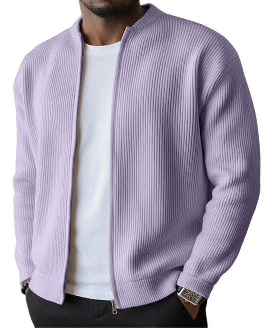 Herren Rippstrick Bomber Cardigan mit vollem Reißverschluss EB