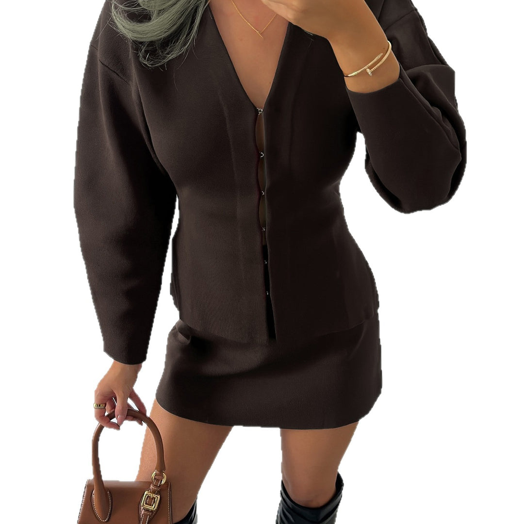Damen nan taillierte Feinstrickcardigan mit V-Ausschnitt und Häkchenverschluss Shop Nory