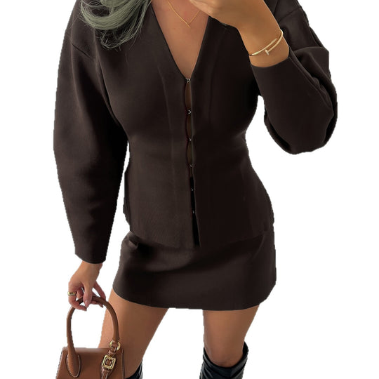 Damen nan taillierte Feinstrickcardigan mit V-Ausschnitt und Häkchenverschluss Shop Nory