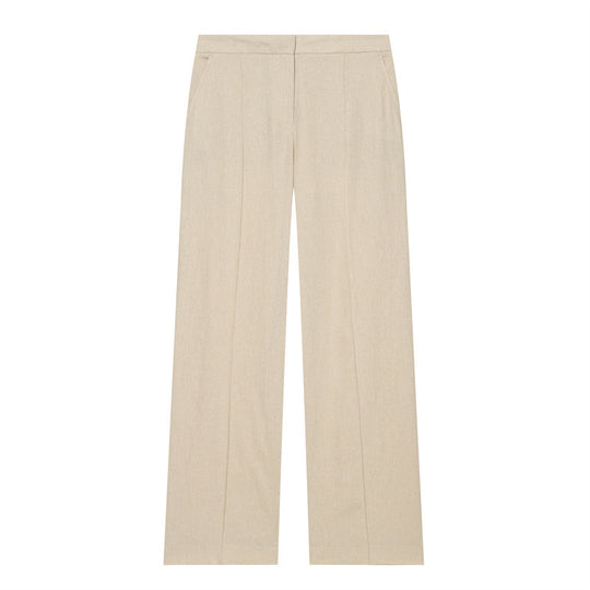 Damen Leichte Leinenhose mit weitem Bein und Bügelfalte Shop Nory