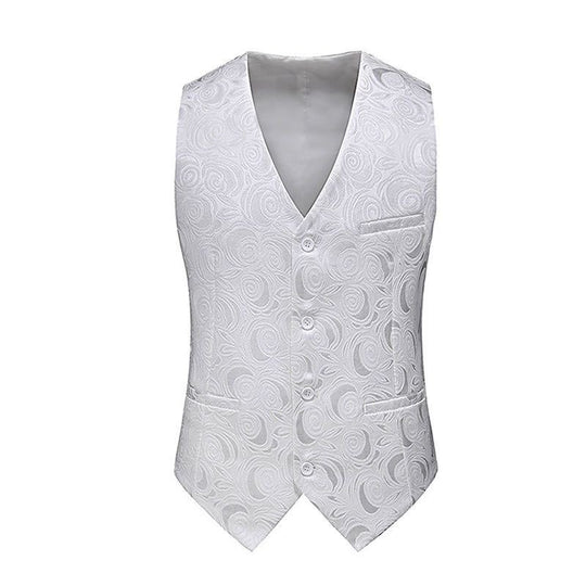 Herren Jacquardweste mit ornamentaler Struktur, spitz zulaufendem Saum und satinierter Rückseite Shop Nory