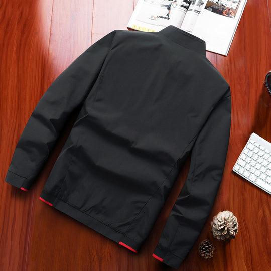 Herren leichter Softshell-Bomber mit Stehkragen und Kontrastpaspeln Shop Nory