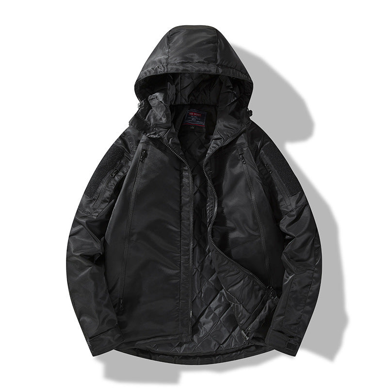 Herren gesteppte taktische Winterjacke mit Kapuze und wasserabweisendem Außenmaterial Shop Nory