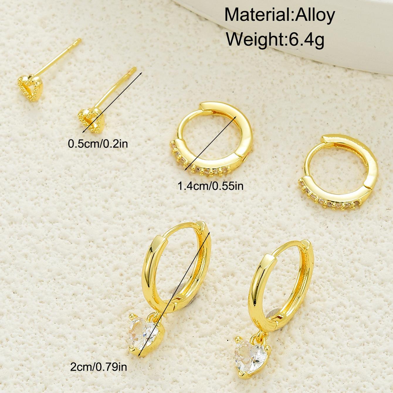 Damen Ohrschmuck-Set mit funkelnden Herz- und Kristallelementen Shop Nory