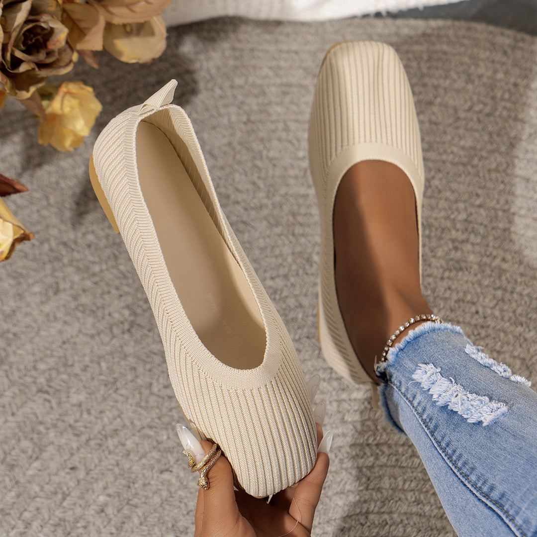 Damen Atmungsaktive Strick‑Ballerinas mit quadratischer Spitze Shop Nory