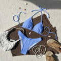 Damen Triangel-Bikini mit verstellbaren Trägern und strukturierter Textur Shopnory