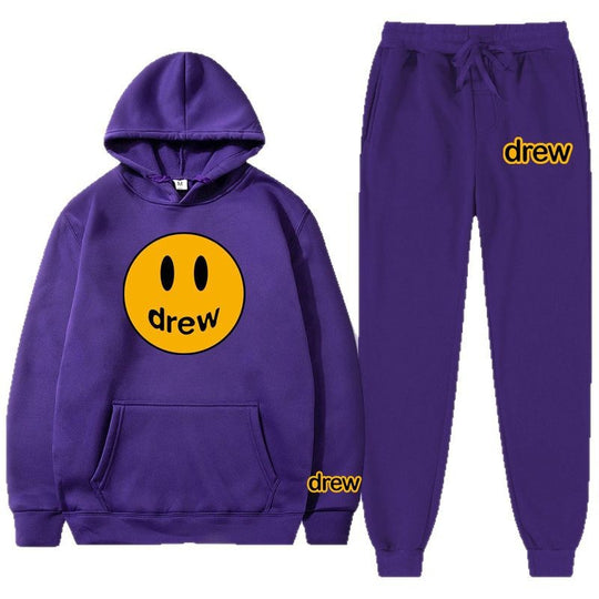 Unisex nan zweiteiliges Lounge-Set aus French-Terry mit Smiley-Print Kapuzenpullover und tapered Jogginghose Shop Nory