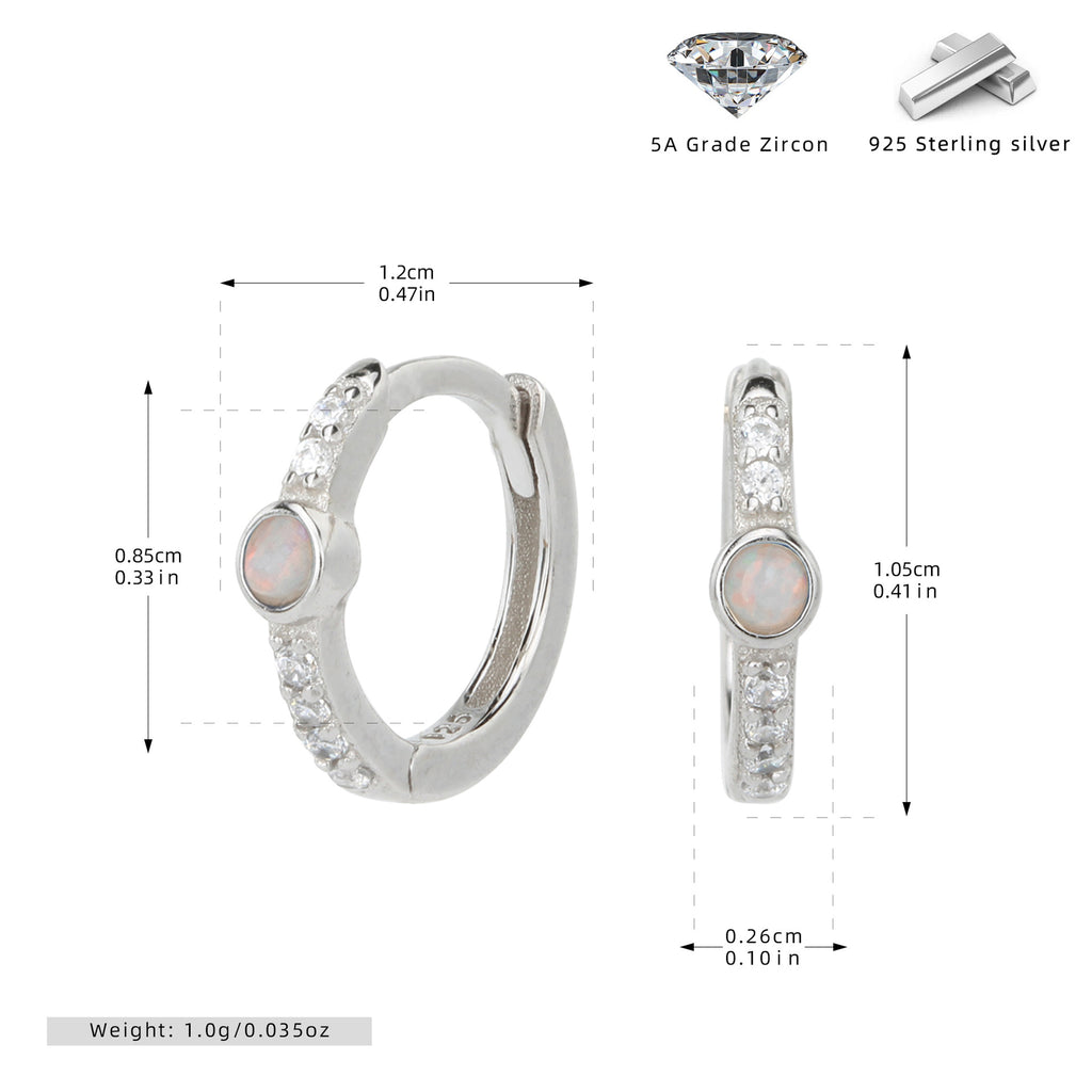 Damen Hochwertige Creolen mit Zirkonia und opalem Akzent Shop Nory