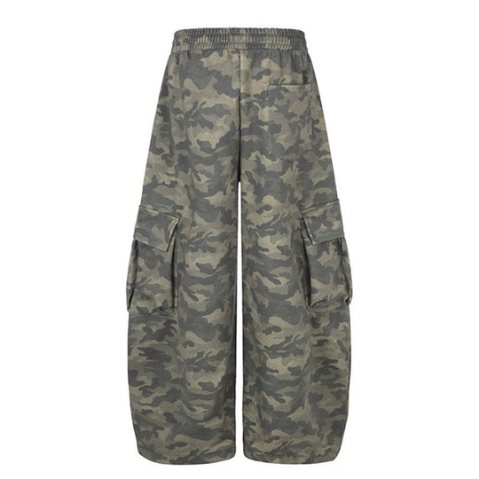 Damen Weite Cargopalazzo-Hose mit Tunnelzugbund, verstellbarem Saum und Cargo‑Taschen Shop Nory