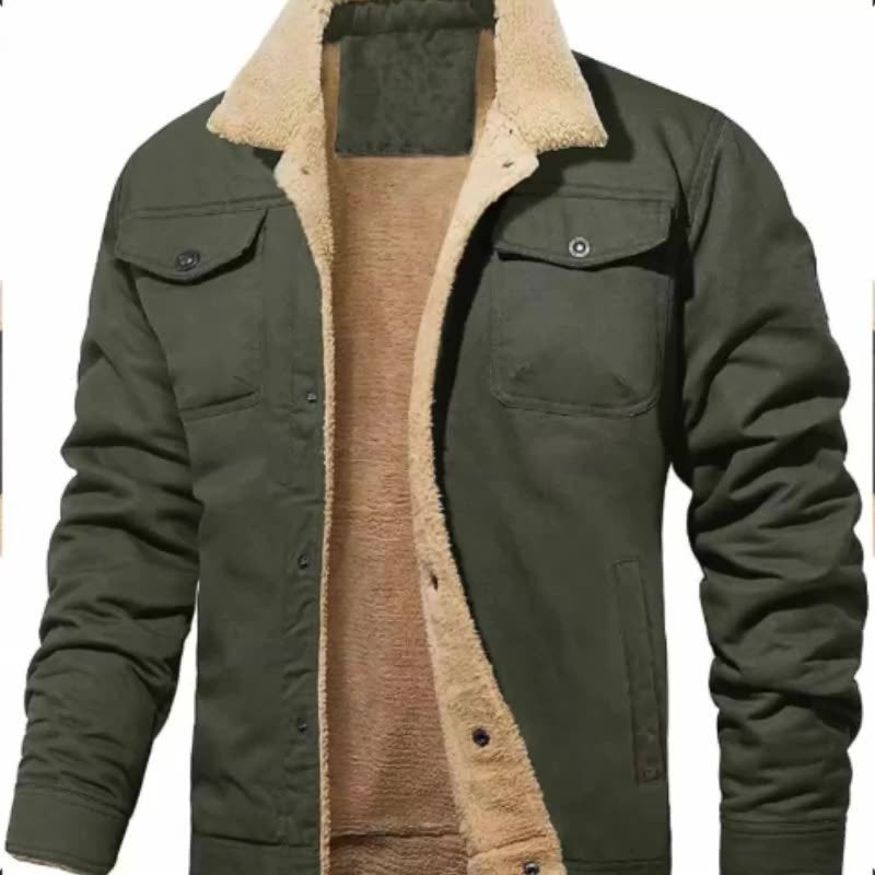 Herren Sherpa-gefütterte Workwear-Jacke aus Baumwoll-Canvas Shop Nory