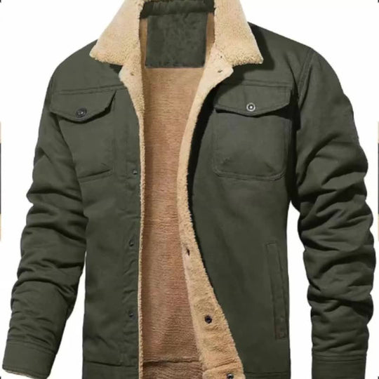 Herren Sherpa-gefütterte Workwear-Jacke aus Baumwoll-Canvas Shop Nory