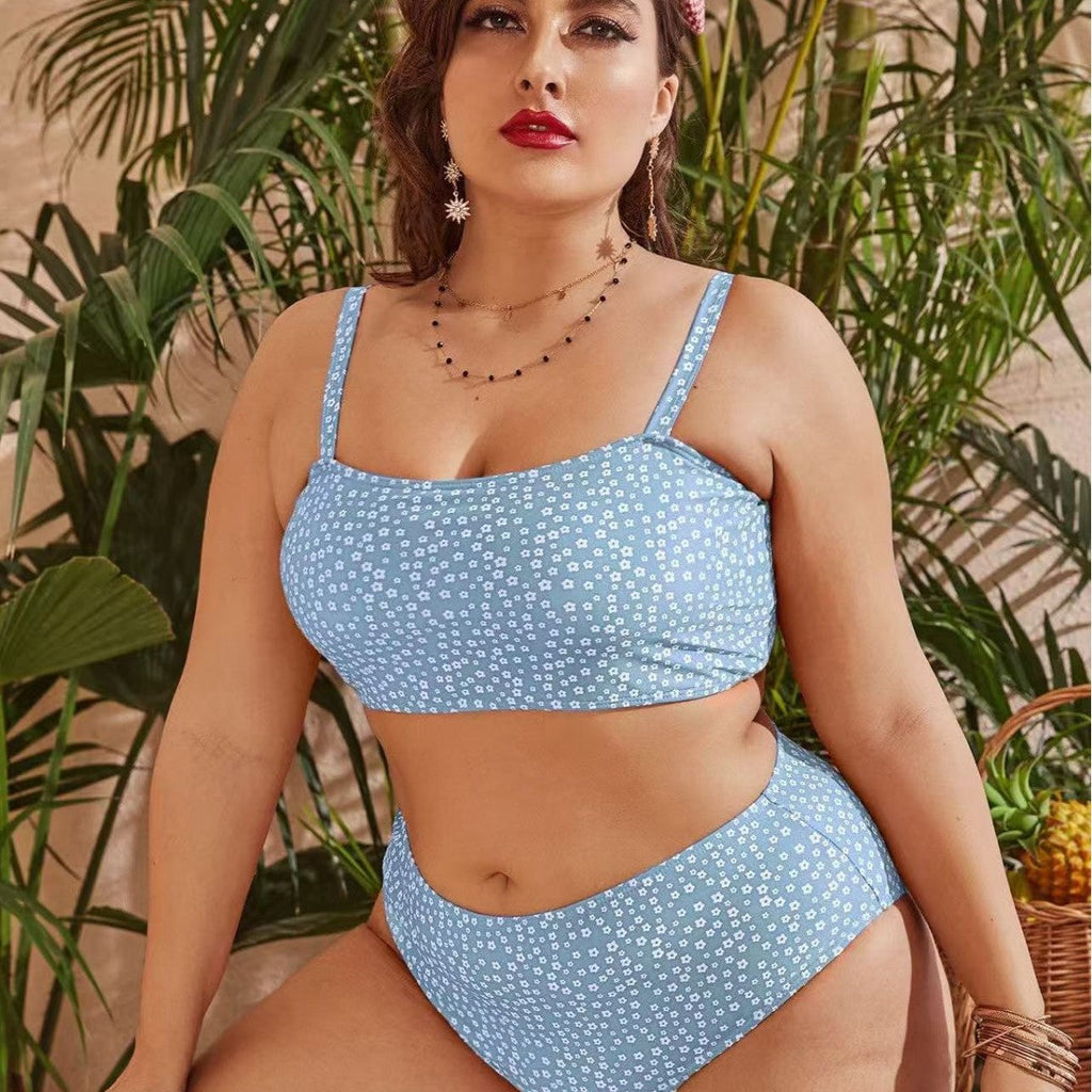 Damen Hochgeschnittener Bikini mit verspieltem Punktedesign