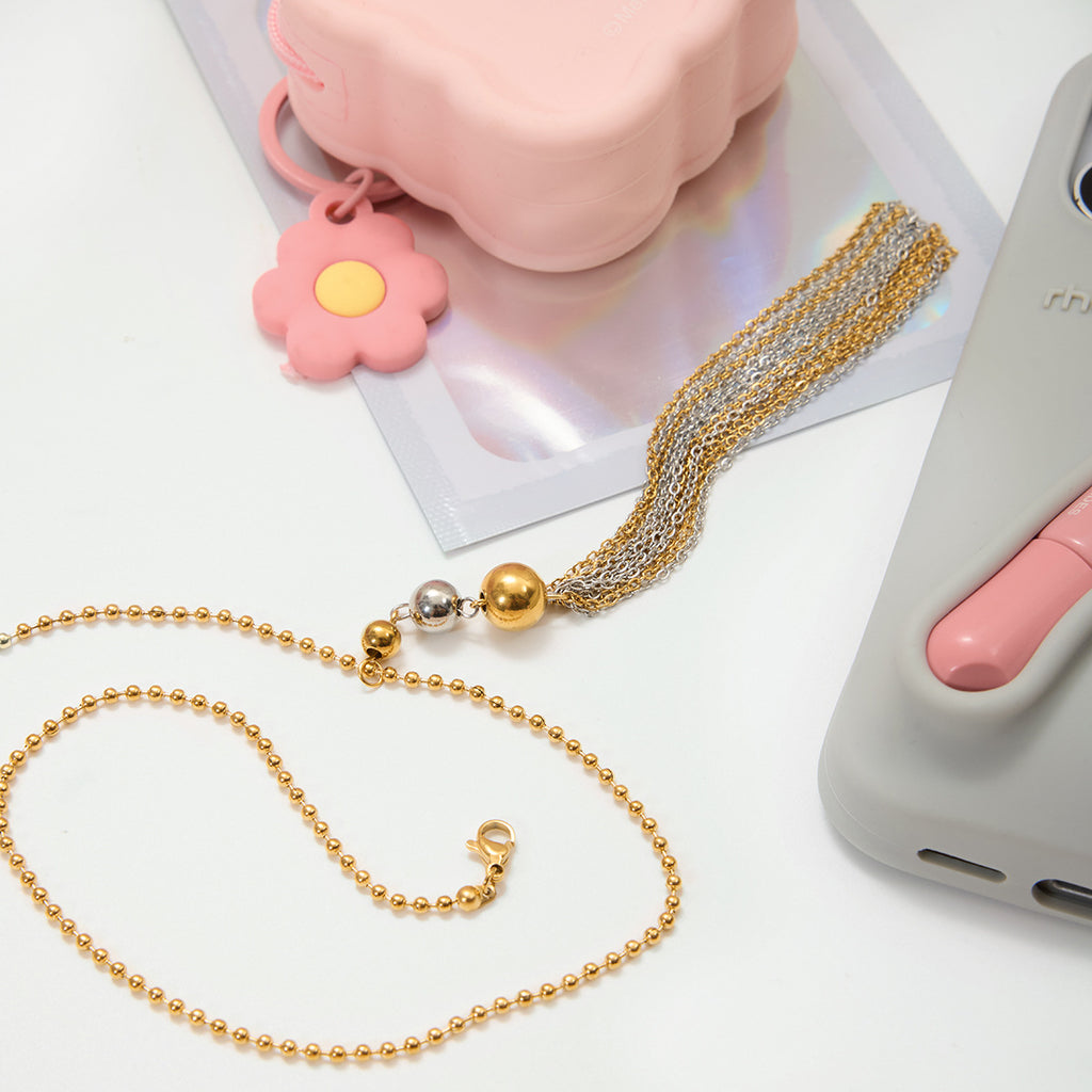Damen Halskette mit funkelndem Quasten-Anhänger und hypoallergener Edelstahlverarbeitung Shop Nory