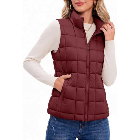 Damen Steppweste mit hohem Stehkragen und Reißverschluss Shop Nory