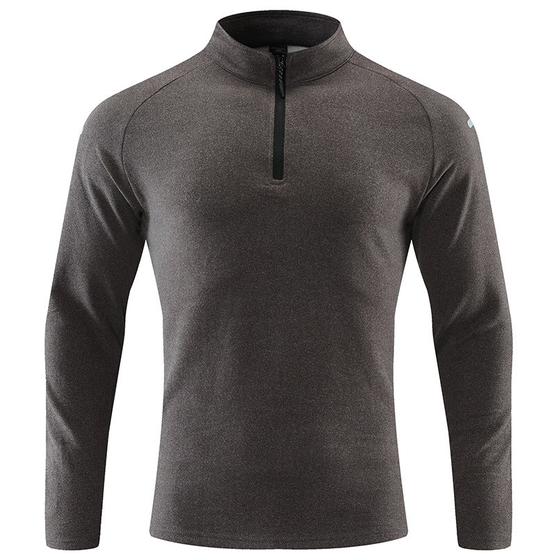 Herren Atmungsaktives Funktions-Langarmshirt mit Stehkragen und kurzem Reißverschluss Shop Nory