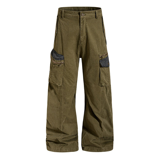 Damen weite Culotte-Cargohose mit Multi-Taschen und Textur-Einsätzen Shop Nory