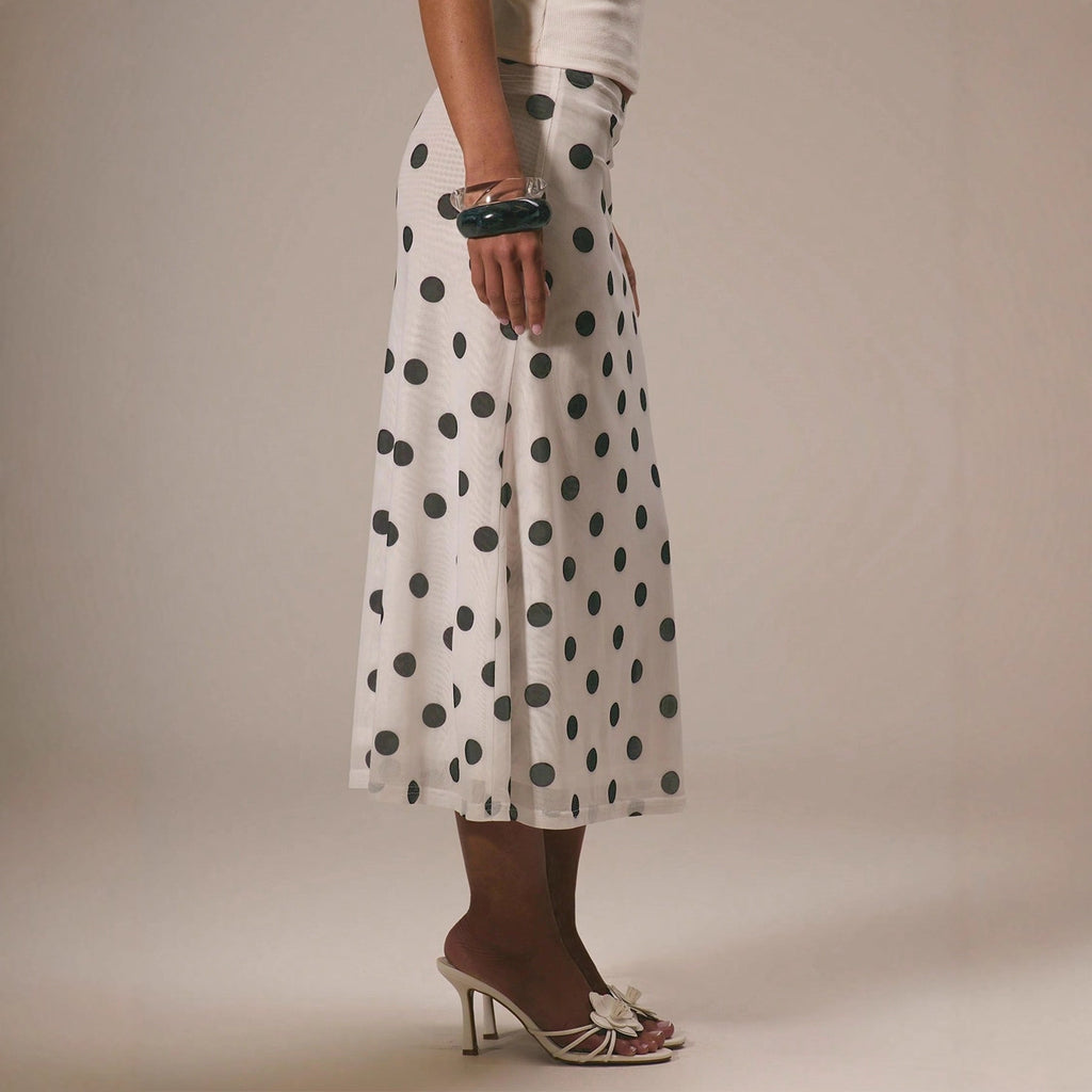 Damen Eleganter Maxirock mit Punkten