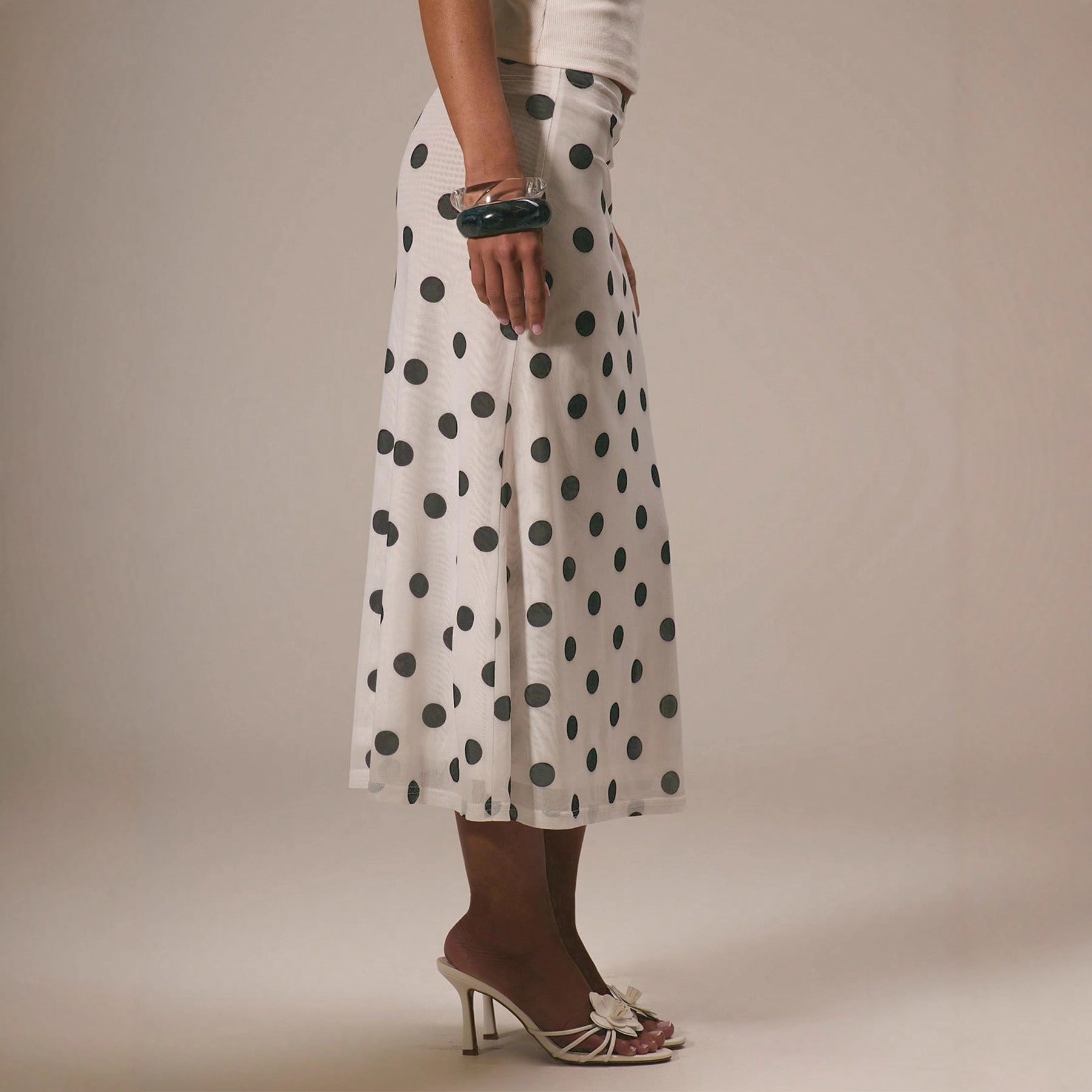 Damen Eleganter Maxirock mit Punkten