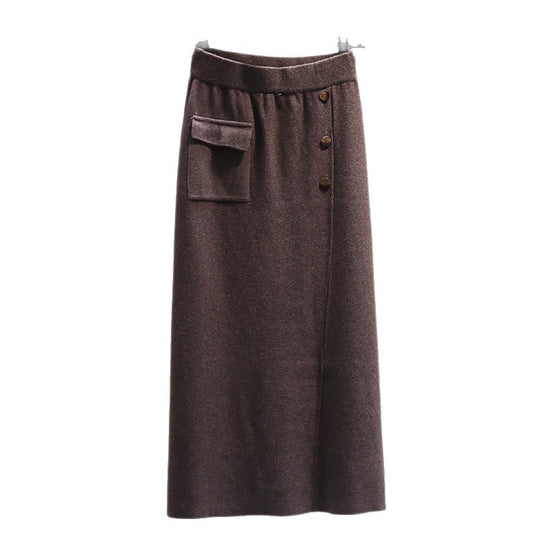Damen Eleganter Strickrock mit praktischer Seitentasche Shop Nory