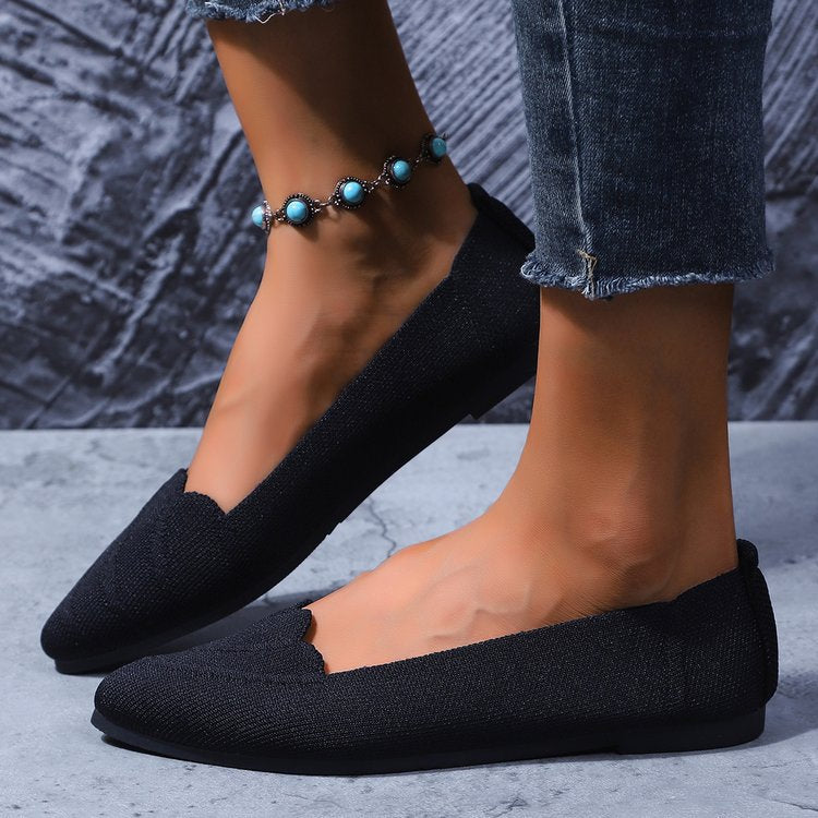 Damen Ballerinas mit eleganter Spitzenstruktur