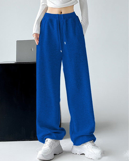 Damen nan extraweite Palazzo-Sweathose mit hohem Komfortbund, seitlichen Eingrifftaschen, Schlitz am Saum und Kordelzug Shop Nory