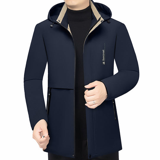 Herren Wattierte Stehkragenjacke mit wasserabweisender Oberfläche und Reißverschlusstaschen Shop Nory