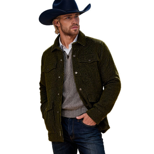 Herren Gerippte Cordjacke mit Pattentaschen und Hemdkragen Shop Nory
