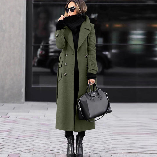 Damen Eleganter und zeitloser Wollmantel