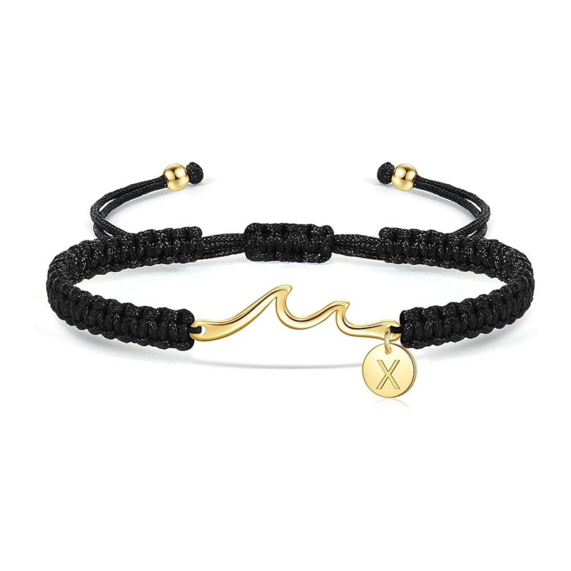 Damen Armband mit elegantem Wellen-Design und personalisierbarem Anhänger Shop Nory