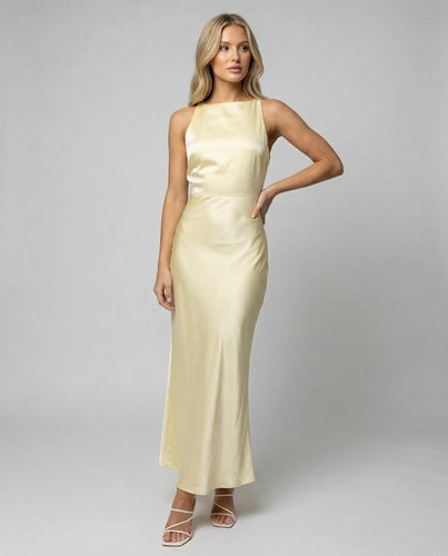 Damen Satin Abendkleid figurbetont