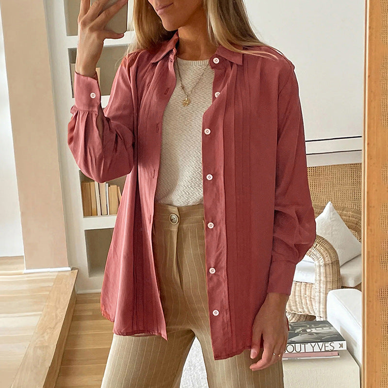 Damen Oversize-Hemd mit Biesen und Ballonärmeln Shop Nory
