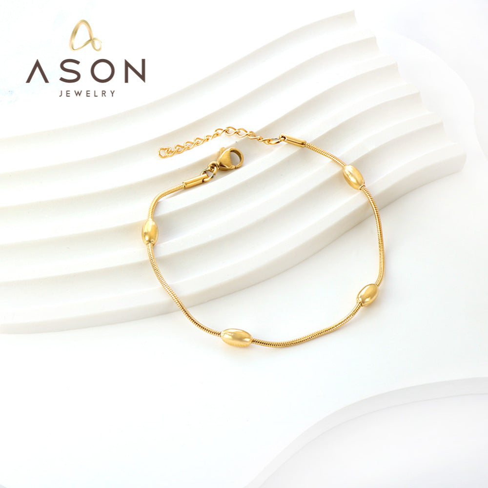 Damen zartes Armband mit elegantem Blattmotiv aus hochwertigem Edelstahl Shop Nory