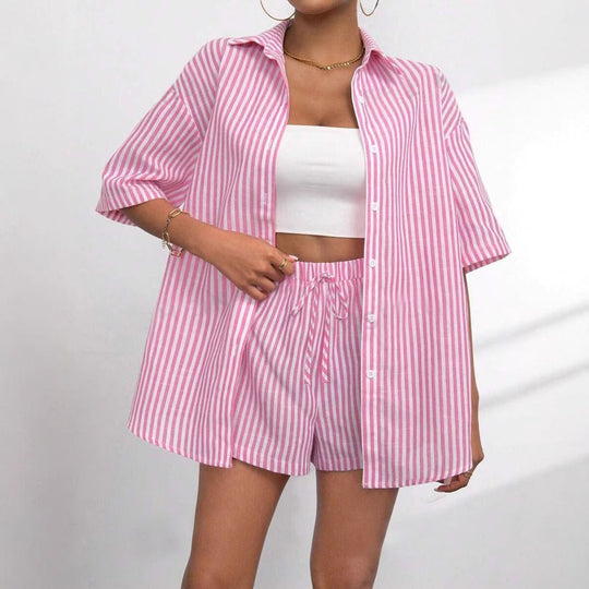 Damen lässiges Hemd und Shorts Set