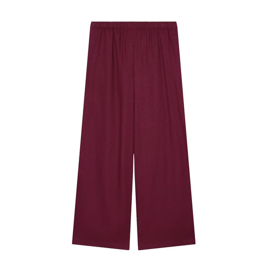 Damen Weite Palazzo-Hose mit elastischem Bund und fließendem Leinenmix Shop Nory