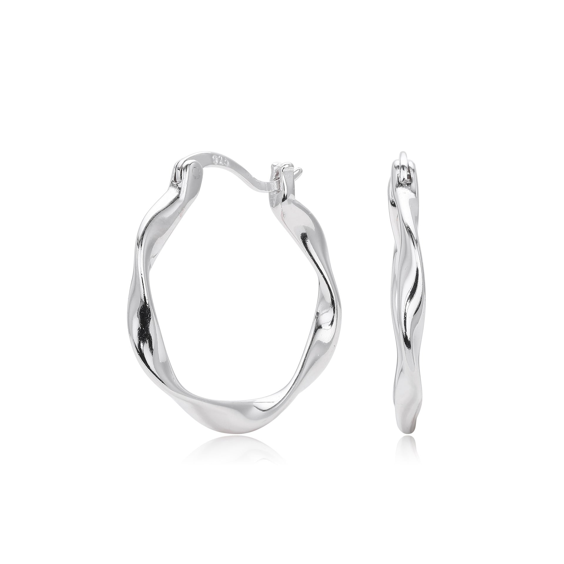 Damen Ohrhänger mit stilvollem, geschwungenem Design aus hochwertigem 925 Sterling Silber Shop Nory
