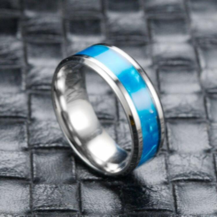 Herren Ring mit stylischem mehrfarbigem Glitzermuster Shop Nory