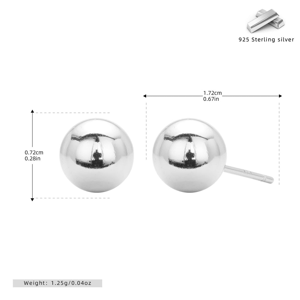 Damen Ohrstecker aus 925 Sterling Silber mit glänzenden Kugeldesign Shop Nory