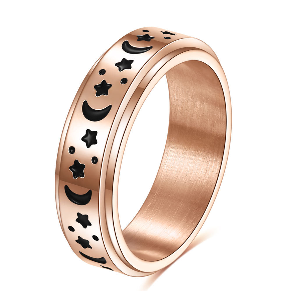 Herren Ring mit kunstvollem Mond- und Sternmotiv Shop Nory